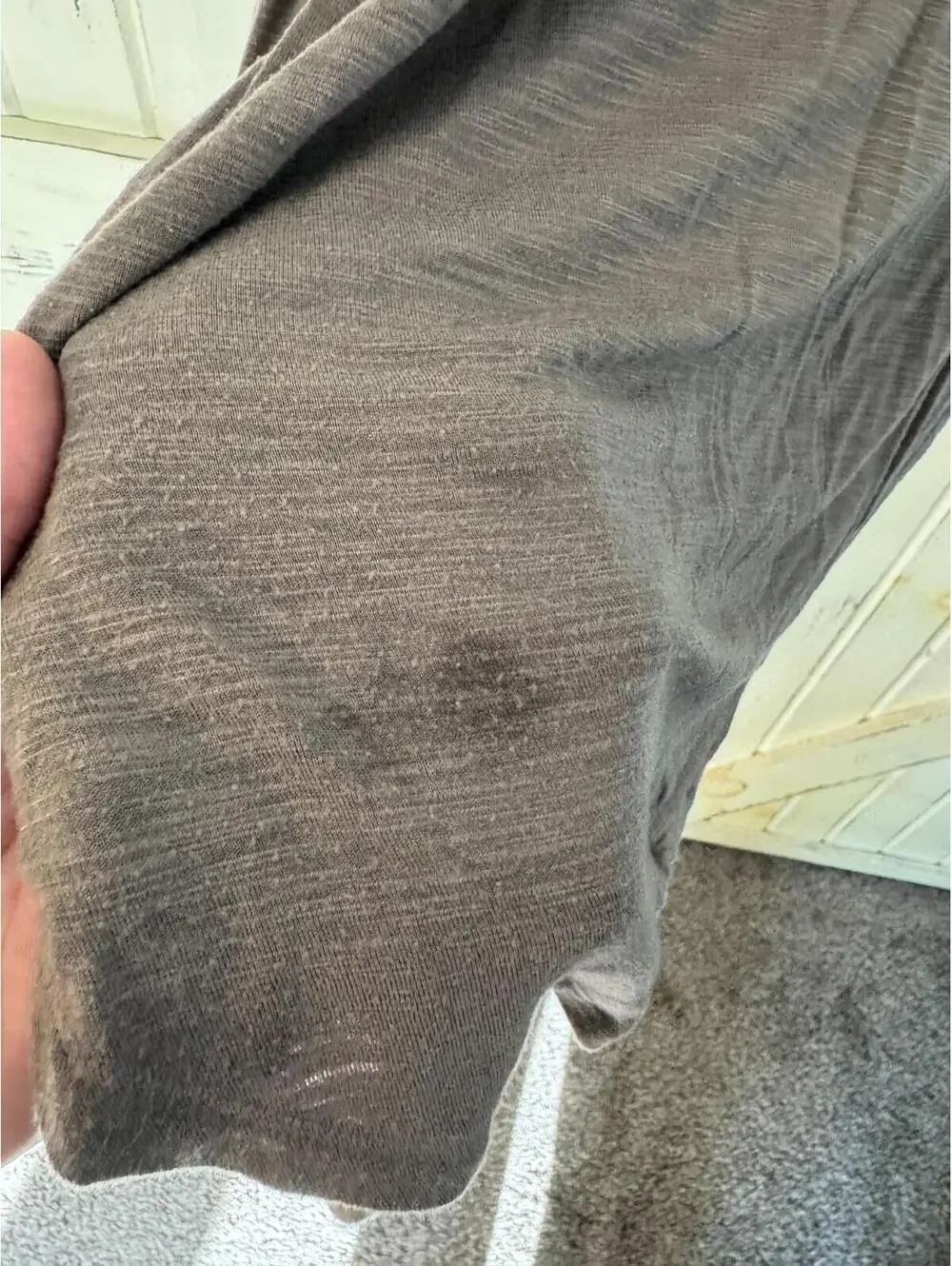 Old Navy Luxe Women V Neck Long Sleeve Top XXL Taupe Soft Stretch Casual - Picture 4 of 5